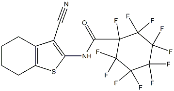 N-(3-cyano-4,5,6,7-tetrahydro-1-benzothien-2-yl)-1,2,2,3,3,4,4,5,5,6,6-undecafluorocyclohexanecarboxamide Struktur