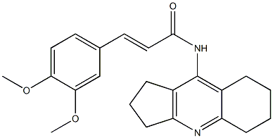 3-(3,4-dimethoxyphenyl)-N-(2,3,5,6,7,8-hexahydro-1H-cyclopenta[b]quinolin-9-yl)acrylamide Struktur