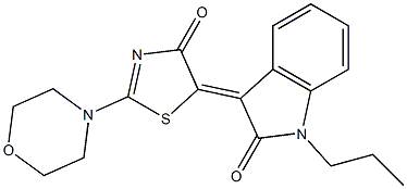 3-(2-(4-morpholinyl)-4-oxo-1,3-thiazol-5(4H)-ylidene)-1-propyl-1,3-dihydro-2H-indol-2-one Struktur