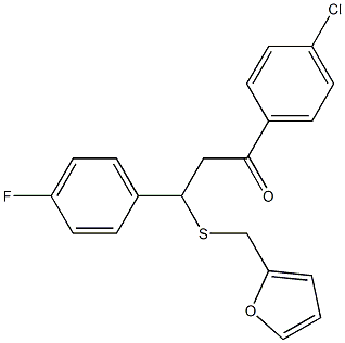 1-(4-chlorophenyl)-3-(4-fluorophenyl)-3-[(2-furylmethyl)sulfanyl]-1-propanone Struktur