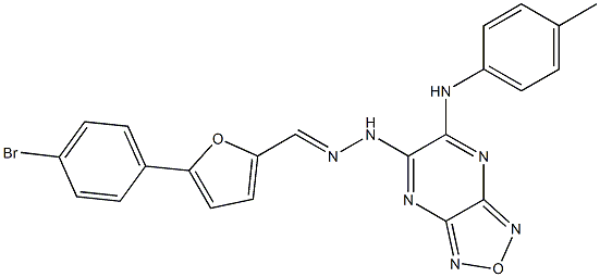 5-(4-bromophenyl)-2-furaldehyde [6-(4-toluidino)[1,2,5]oxadiazolo[3,4-b]pyrazin-5-yl]hydrazone Struktur