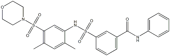 3-{[2,4-dimethyl-5-(4-morpholinylsulfonyl)anilino]sulfonyl}-N-phenylbenzamide Struktur