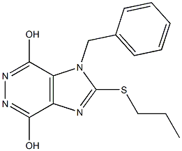 1-benzyl-2-(propylsulfanyl)-1H-imidazo[4,5-d]pyridazine-4,7-diol Struktur