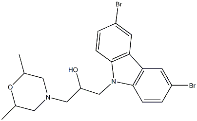 1-(3,6-dibromo-9H-carbazol-9-yl)-3-(2,6-dimethyl-4-morpholinyl)-2-propanol Struktur