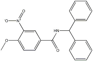 N-(diphenylmethyl)-3-nitro-4-(methyloxy)benzamide Struktur