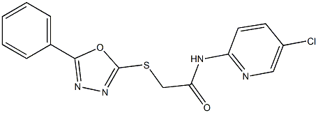 N-(5-chloro-2-pyridinyl)-2-[(5-phenyl-1,3,4-oxadiazol-2-yl)sulfanyl]acetamide Struktur