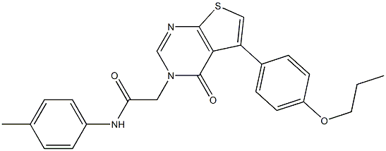 N-(4-methylphenyl)-2-(4-oxo-5-(4-propoxyphenyl)thieno[2,3-d]pyrimidin-3(4H)-yl)acetamide Struktur