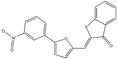 2-[(5-{3-nitrophenyl}-2-furyl)methylene]-1-benzothiophen-3(2H)-one Struktur