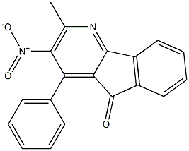 3-nitro-2-methyl-4-phenyl-5H-indeno[1,2-b]pyridin-5-one Struktur