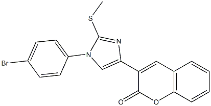 3-[1-(4-bromophenyl)-2-(methylsulfanyl)-1H-imidazol-4-yl]-2H-chromen-2-one Struktur