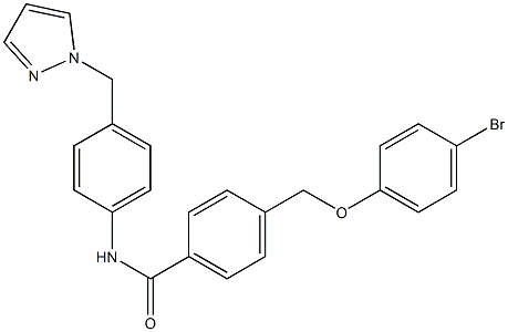 4-[(4-bromophenoxy)methyl]-N-[4-(1H-pyrazol-1-ylmethyl)phenyl]benzamide Struktur