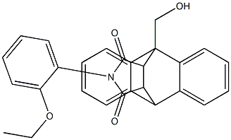 17-(2-ethoxyphenyl)-1-(hydroxymethyl)-17-azapentacyclo[6.6.5.0~2,7~.0~9,14~.0~15,19~]nonadeca-2,4,6,9,11,13-hexaene-16,18-dione Struktur