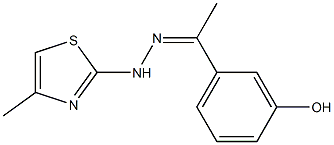 1-(3-hydroxyphenyl)ethanone (4-methyl-1,3-thiazol-2-yl)hydrazone Struktur