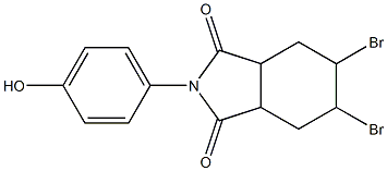 5,6-dibromo-2-(4-hydroxyphenyl)hexahydro-1H-isoindole-1,3(2H)-dione Struktur