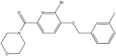 2-bromo-6-(4-morpholinylcarbonyl)-3-pyridinyl 3-methylbenzyl ether Struktur