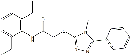 N-(2,6-diethylphenyl)-2-[(4-methyl-5-phenyl-4H-1,2,4-triazol-3-yl)sulfanyl]acetamide Struktur