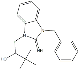 1-(3-benzyl-2-imino-2,3-dihydro-1H-benzimidazol-1-yl)-3,3-dimethyl-2-butanol Struktur