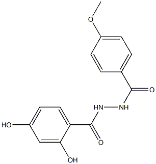 2,4-dihydroxy-N'-(4-methoxybenzoyl)benzohydrazide Struktur