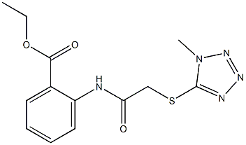 ethyl 2-({[(1-methyl-1H-tetraazol-5-yl)sulfanyl]acetyl}amino)benzoate Struktur