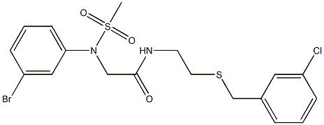 2-[3-bromo(methylsulfonyl)anilino]-N-{2-[(3-chlorobenzyl)sulfanyl]ethyl}acetamide Struktur