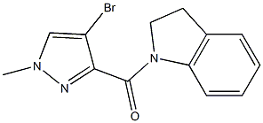 1-[(4-bromo-1-methyl-1H-pyrazol-3-yl)carbonyl]indoline Struktur