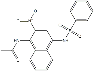 N-{2-nitro-4-[(phenylsulfonyl)amino]naphthalen-1-yl}acetamide Struktur