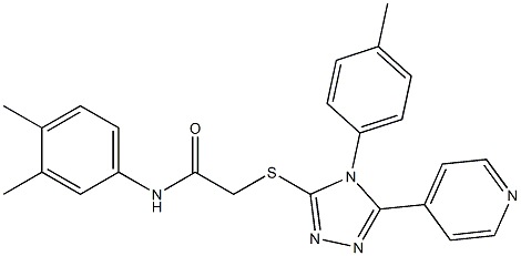 N-(3,4-dimethylphenyl)-2-{[4-(4-methylphenyl)-5-(4-pyridinyl)-4H-1,2,4-triazol-3-yl]sulfanyl}acetamide Struktur