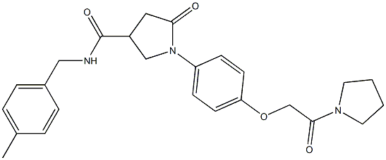 N-(4-methylbenzyl)-5-oxo-1-{4-[2-oxo-2-(1-pyrrolidinyl)ethoxy]phenyl}-3-pyrrolidinecarboxamide Struktur