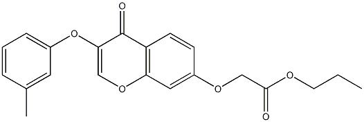 propyl {[3-(3-methylphenoxy)-4-oxo-4H-chromen-7-yl]oxy}acetate Struktur