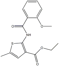 ethyl 2-[(2-methoxybenzoyl)amino]-5-methyl-3-thiophenecarboxylate Struktur