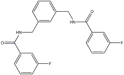 3-fluoro-N-(3-{[(3-fluorobenzoyl)amino]methyl}benzyl)benzamide Struktur