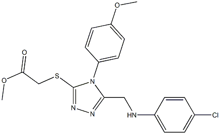 methyl {[5-[(4-chloroanilino)methyl]-4-(4-methoxyphenyl)-4H-1,2,4-triazol-3-yl]sulfanyl}acetate Struktur