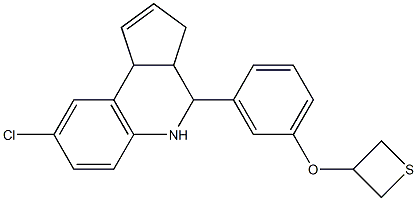 3-(8-chloro-3a,4,5,9b-tetrahydro-3H-cyclopenta[c]quinolin-4-yl)phenyl 3-thietanyl ether Struktur