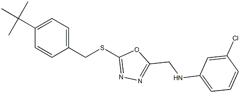 N-({5-[(4-tert-butylbenzyl)sulfanyl]-1,3,4-oxadiazol-2-yl}methyl)-N-(3-chlorophenyl)amine Struktur