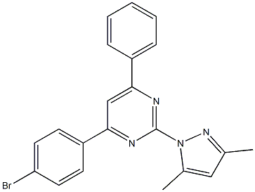 4-(4-bromophenyl)-2-(3,5-dimethyl-1H-pyrazol-1-yl)-6-phenylpyrimidine Struktur