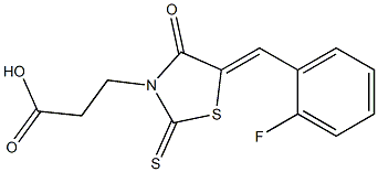 3-[5-(2-fluorobenzylidene)-4-oxo-2-thioxo-1,3-thiazolidin-3-yl]propanoic acid Struktur