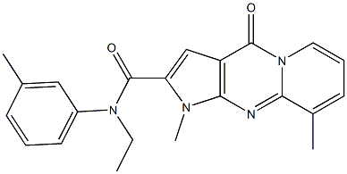 N-ethyl-1,9-dimethyl-N-(3-methylphenyl)-4-oxo-1,4-dihydropyrido[1,2-a]pyrrolo[2,3-d]pyrimidine-2-carboxamide Struktur