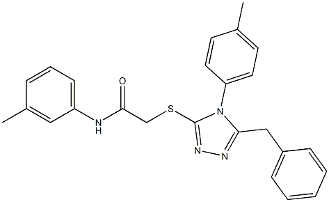 2-{[5-benzyl-4-(4-methylphenyl)-4H-1,2,4-triazol-3-yl]sulfanyl}-N-(3-methylphenyl)acetamide Struktur