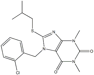 7-(2-chlorobenzyl)-8-(isobutylsulfanyl)-1,3-dimethyl-3,7-dihydro-1H-purine-2,6-dione Struktur