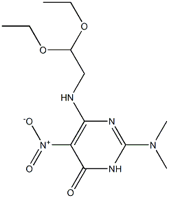 6-[(2,2-diethoxyethyl)amino]-2-(dimethylamino)-5-nitro-4(3H)-pyrimidinone Struktur