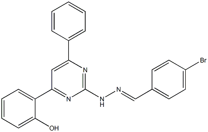 4-bromobenzaldehyde [4-(2-hydroxyphenyl)-6-phenyl-2-pyrimidinyl]hydrazone Struktur