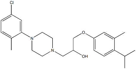 1-[4-(5-chloro-2-methylphenyl)-1-piperazinyl]-3-(4-isopropyl-3-methylphenoxy)-2-propanol Struktur