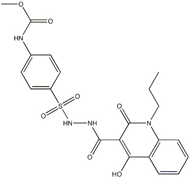 methyl 4-({2-[(4-hydroxy-2-oxo-1-propyl-1,2-dihydroquinolin-3-yl)carbonyl]hydrazino}sulfonyl)phenylcarbamate Struktur