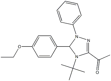 1-[4-tert-butyl-5-(4-ethoxyphenyl)-1-phenyl-4,5-dihydro-1H-1,2,4-triazol-3-yl]ethanone Struktur