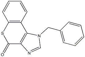 1-benzylthiochromeno[3,4-d]imidazol-4(1H)-one Struktur