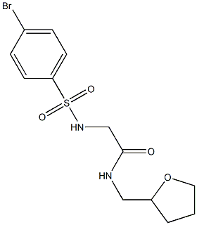 2-{[(4-bromophenyl)sulfonyl]amino}-N-(tetrahydro-2-furanylmethyl)acetamide Struktur