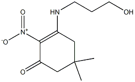 2-nitro-3-[(3-hydroxypropyl)amino]-5,5-dimethylcyclohex-2-en-1-one Struktur