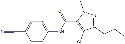 4-chloro-N-(4-cyanophenyl)-1-methyl-3-propyl-1H-pyrazole-5-carboxamide Struktur