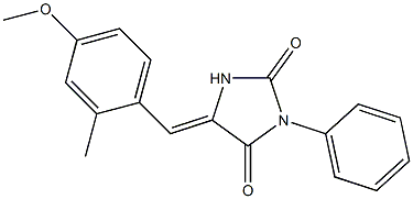 5-(4-methoxy-2-methylbenzylidene)-3-phenyl-2,4-imidazolidinedione Struktur