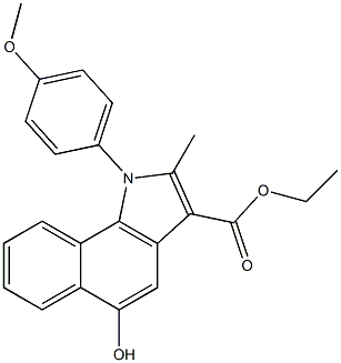 ethyl 5-hydroxy-1-(4-methoxyphenyl)-2-methyl-1H-benzo[g]indole-3-carboxylate Struktur